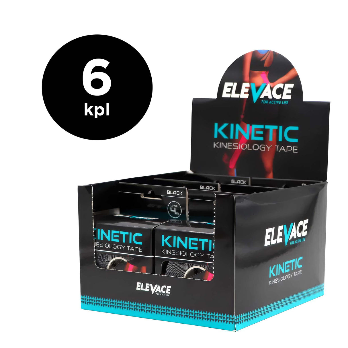 ELEVACE KINETIC DISPLAY KINESIOLOGY TAPE 6 PCS